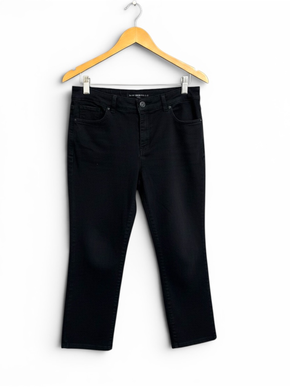 Chico’s So Slimming Slim Jeans Black Cropped Stretch Denim Women’s Size 1 Short - Picture 2 of 11